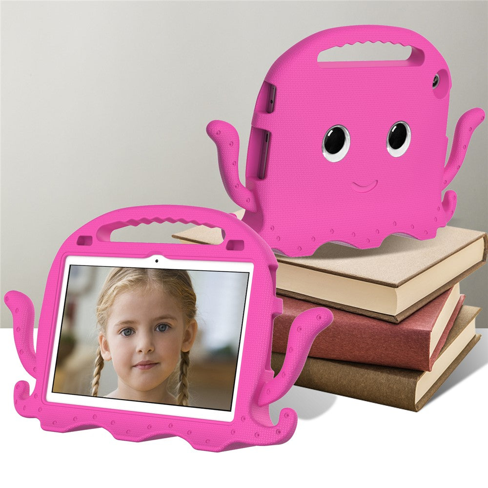 For Lenovo Tab M10 (Gen 3) Tablet EVA Case Cartoon Octopus Hand Grip Tablet Cover with Shoulder Strap - Rose