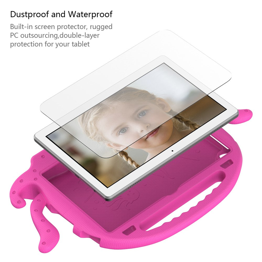 For Lenovo Tab M10 (Gen 3) Tablet EVA Case Cartoon Octopus Hand Grip Tablet Cover with Shoulder Strap - Rose