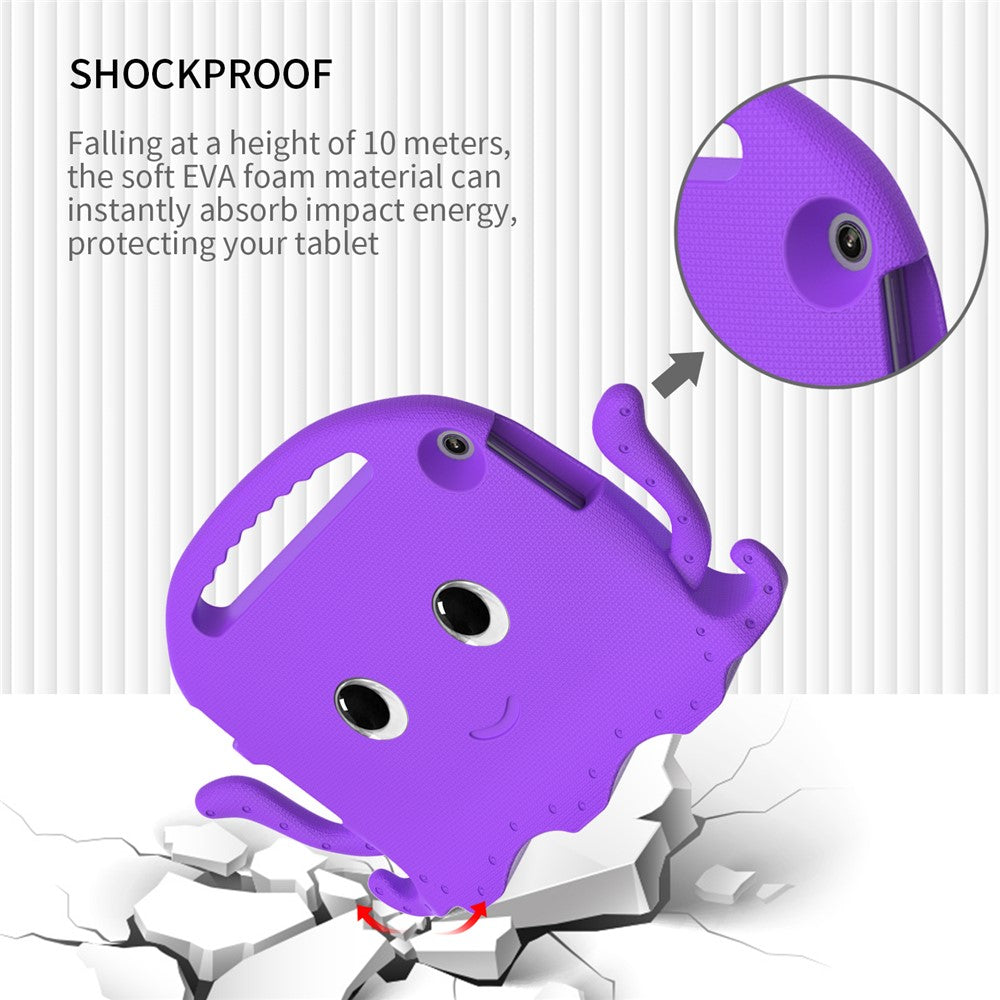 For Lenovo Tab M10 (Gen 3) Tablet EVA Case Cartoon Octopus Hand Grip Tablet Cover with Shoulder Strap - Purple