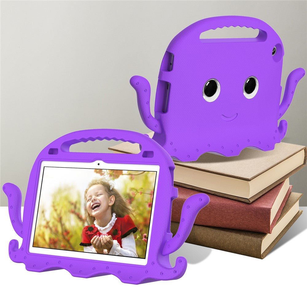 For Lenovo Tab M10 (Gen 3) Tablet EVA Case Cartoon Octopus Hand Grip Tablet Cover with Shoulder Strap - Purple
