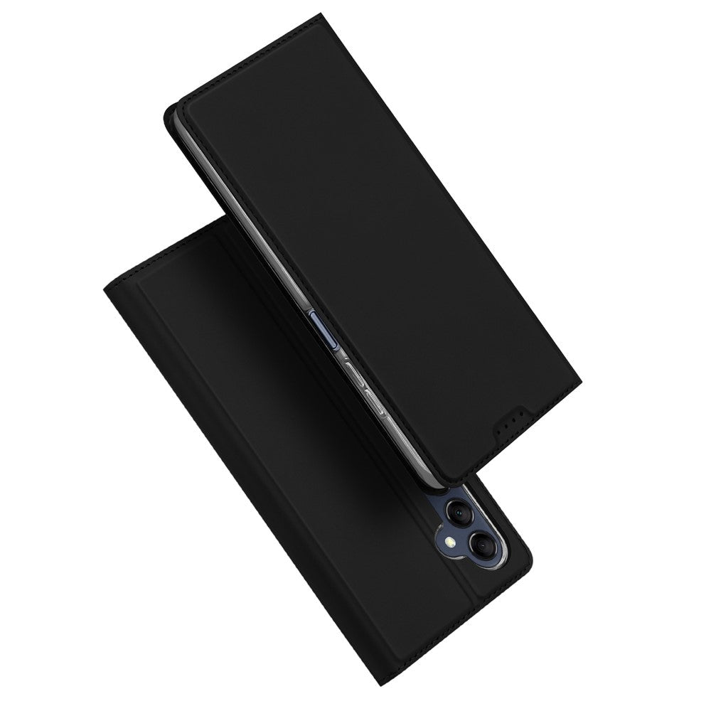 DUX DUCIS Skin Pro Series for Samsung Galaxy M14 5G Phone Case with Card Holder PU Leather Stand Flip Cover - Black