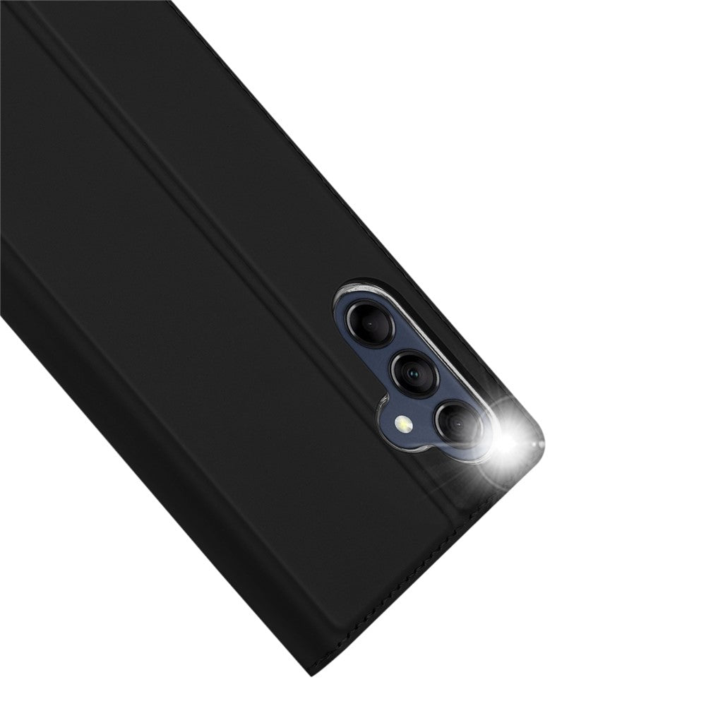 DUX DUCIS Skin Pro Series for Samsung Galaxy M14 5G Phone Case with Card Holder PU Leather Stand Flip Cover - Black