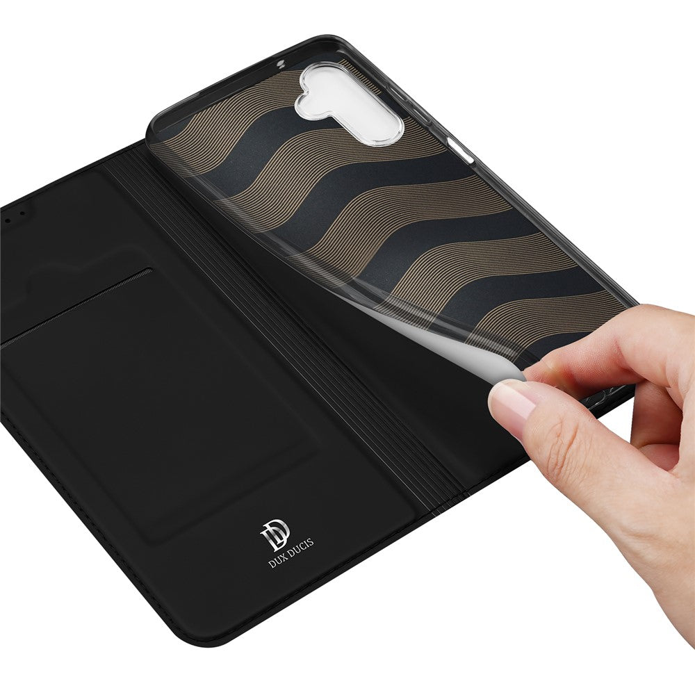 DUX DUCIS Skin Pro Series for Samsung Galaxy M14 5G Phone Case with Card Holder PU Leather Stand Flip Cover - Black