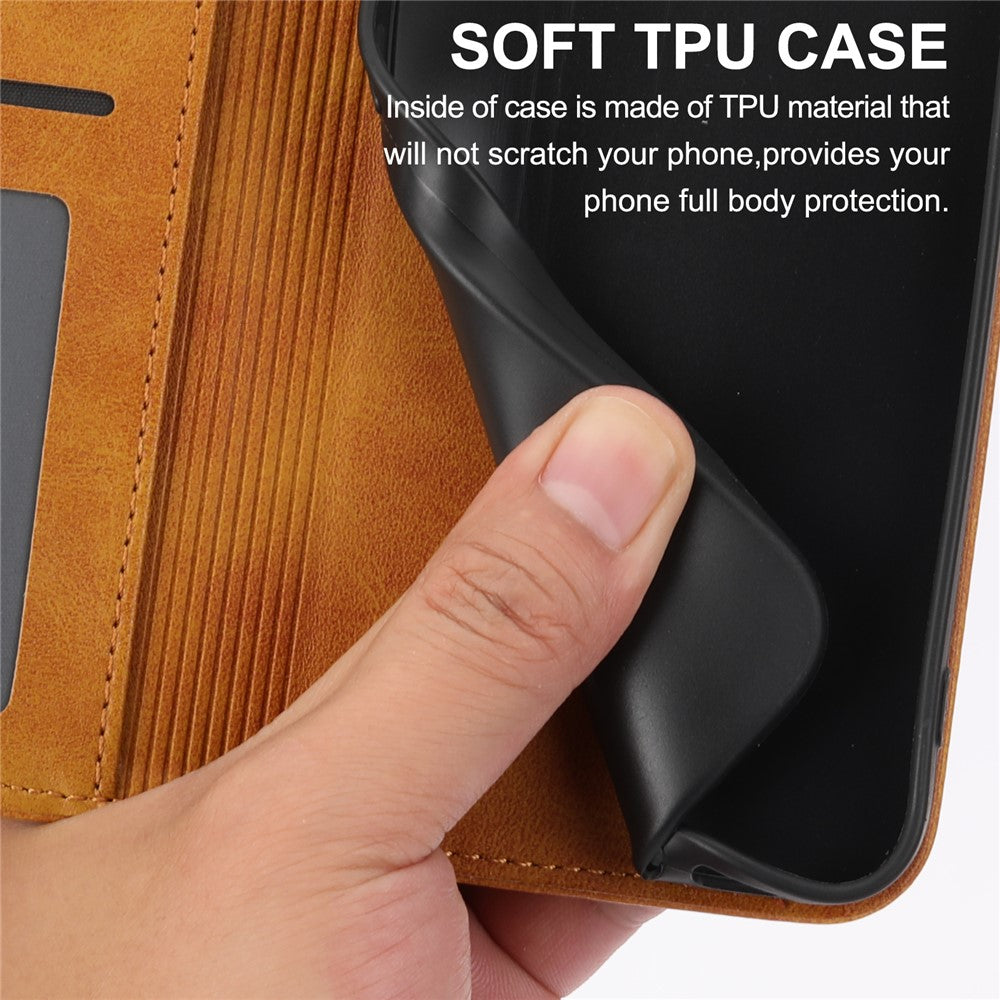For Samsung Galaxy M14 5G Imprinted Rhombus Pattern Phone Shell Calf Texture PU Leather Stand Phone Case - Yellow