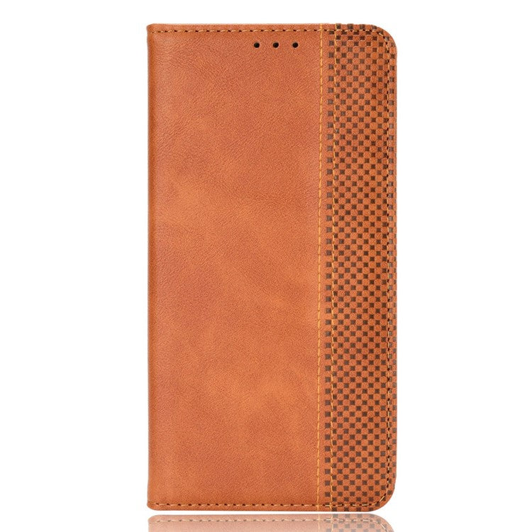 Stand Shell for Oppo Find X6 Pro PU Leather Magnetic Retro Phone Cover Cell Phone Wallet Case - Brown