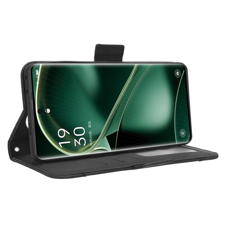 Wallet Phone Shell for Oppo Find X6 Pro Leather Flip Cover Multiple Card Slots Phone Case with Stand - Black