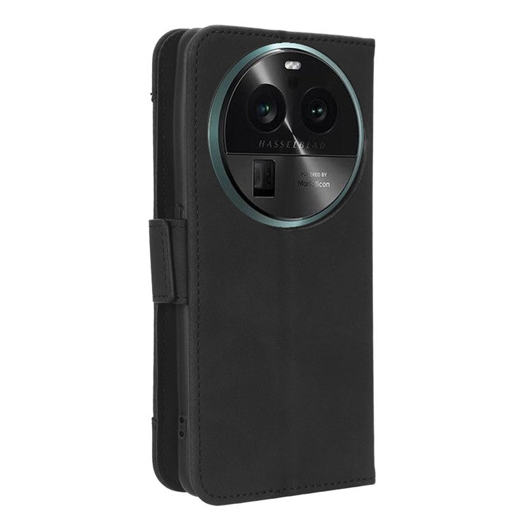 Wallet Phone Shell for Oppo Find X6 Pro Leather Flip Cover Multiple Card Slots Phone Case with Stand - Black