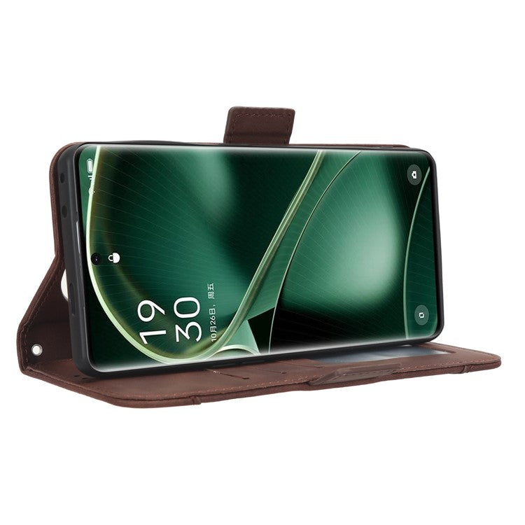 Wallet Phone Shell for Oppo Find X6 Pro Leather Flip Cover Multiple Card Slots Phone Case with Stand - Brown