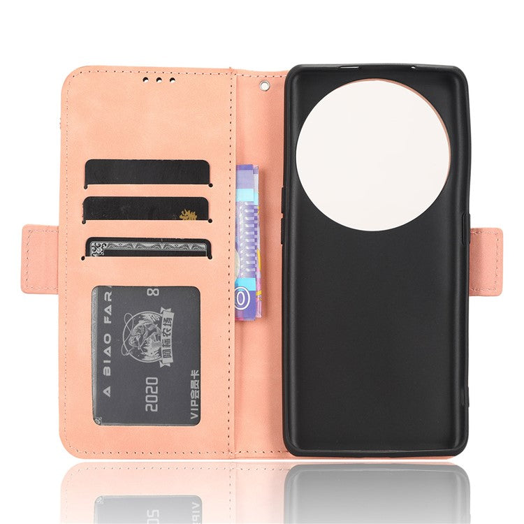 Wallet Phone Shell for Oppo Find X6 Pro Leather Flip Cover Multiple Card Slots Phone Case with Stand - Pink