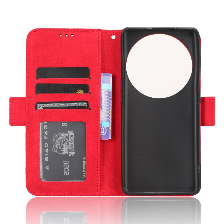 Wallet Phone Shell for Oppo Find X6 Pro Leather Flip Cover Multiple Card Slots Phone Case with Stand - Red