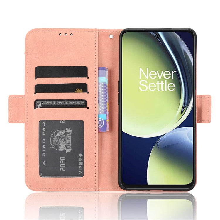 For OnePlus Nord CE 3 Lite 5G / Nord N30 5G Multiple Card Slots Phone Case Leather Wallet Stand Cover - Pink