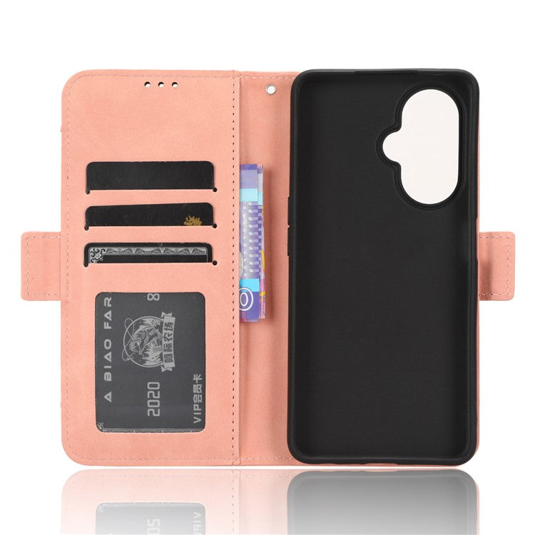 For OnePlus Nord CE 3 Lite 5G / Nord N30 5G Multiple Card Slots Phone Case Leather Wallet Stand Cover - Pink