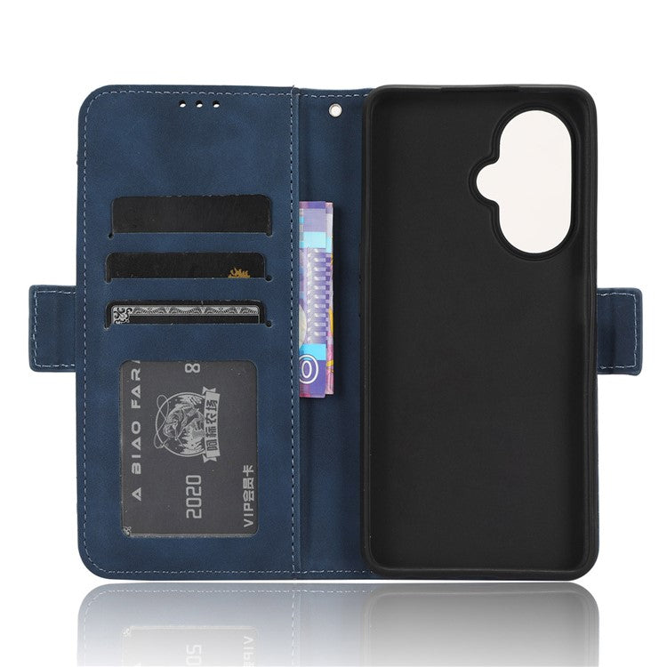 For OnePlus Nord CE 3 Lite 5G / Nord N30 5G Multiple Card Slots Phone Case Leather Wallet Stand Cover - Blue