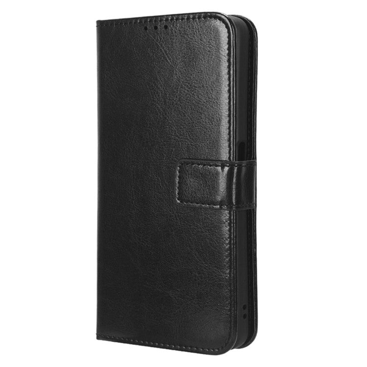For OnePlus Nord CE 3 Lite 5G / Nord N30 5G Phone Leather Case Wallet Stand Crazy Horse Texture Phone Cover - Black