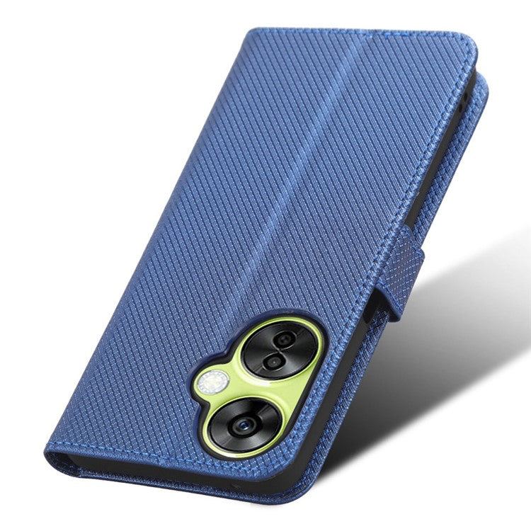 For OnePlus Nord CE 3 Lite 5G / Nord N30 5G Phone Case Wallet Stand Diamond Texture Phone Leather Cover - Blue