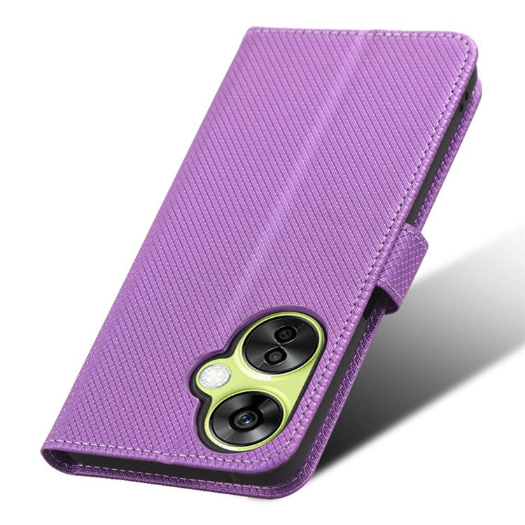 For OnePlus Nord CE 3 Lite 5G / Nord N30 5G Phone Case Wallet Stand Diamond Texture Phone Leather Cover - Purple