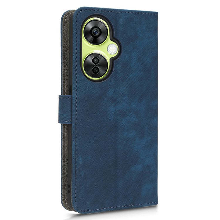 For OnePlus Nord CE 3 Lite 5G / Nord N30 5G Phone Stand Case PU Leather RFID Blocking Wallet Cover with Strap - Blue