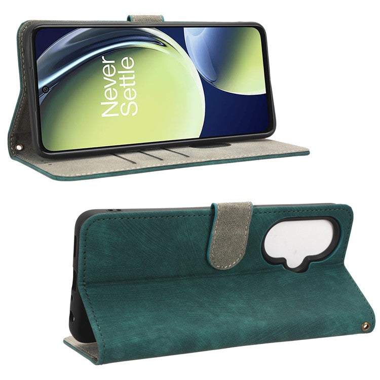 For OnePlus Nord CE 3 Lite 5G / Nord N30 5G Phone Stand Case PU Leather RFID Blocking Wallet Cover with Strap - Green