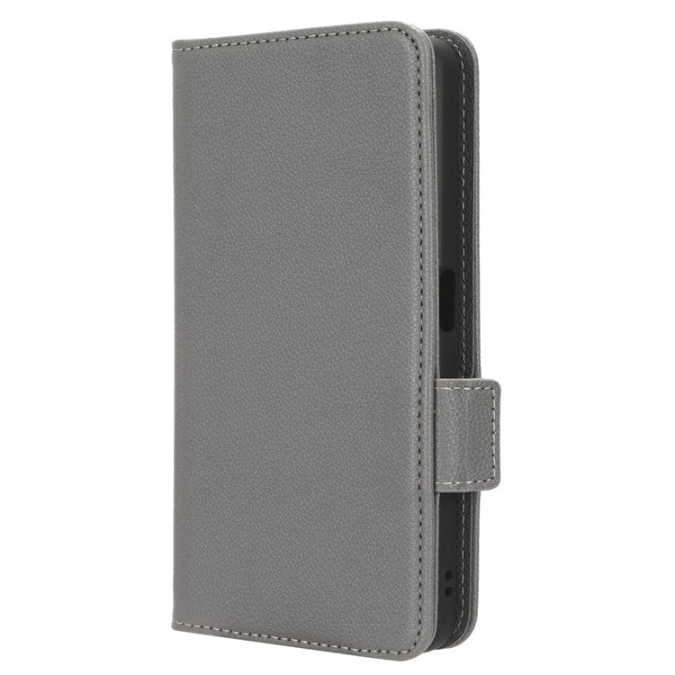 For OnePlus Nord CE 3 Lite 5G / Nord N30 5G PU Leather Case Litchi Texture Wallet Stand Phone Cover - Grey
