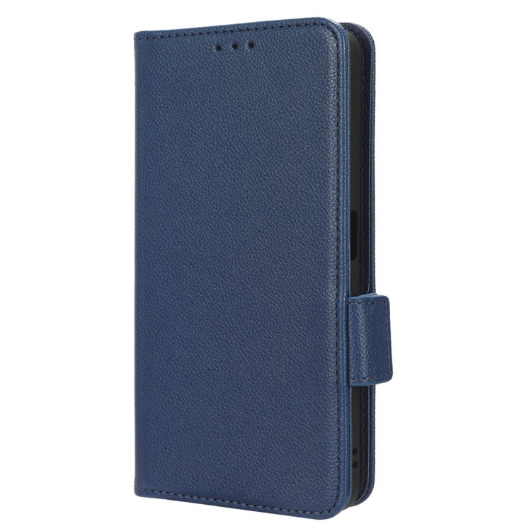 For OnePlus Nord CE 3 Lite 5G / Nord N30 5G PU Leather Case Litchi Texture Wallet Stand Phone Cover - Dark Blue