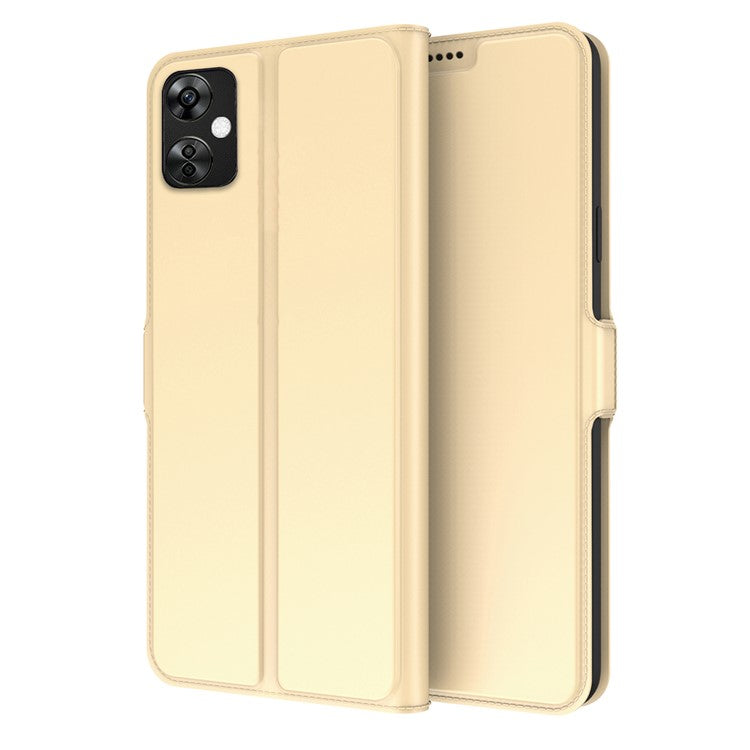 For OnePlus Nord CE 3 Lite 5G / Nord N30 5G PU Leather Card Slot Case Stand Flip Phone Cover - Gold