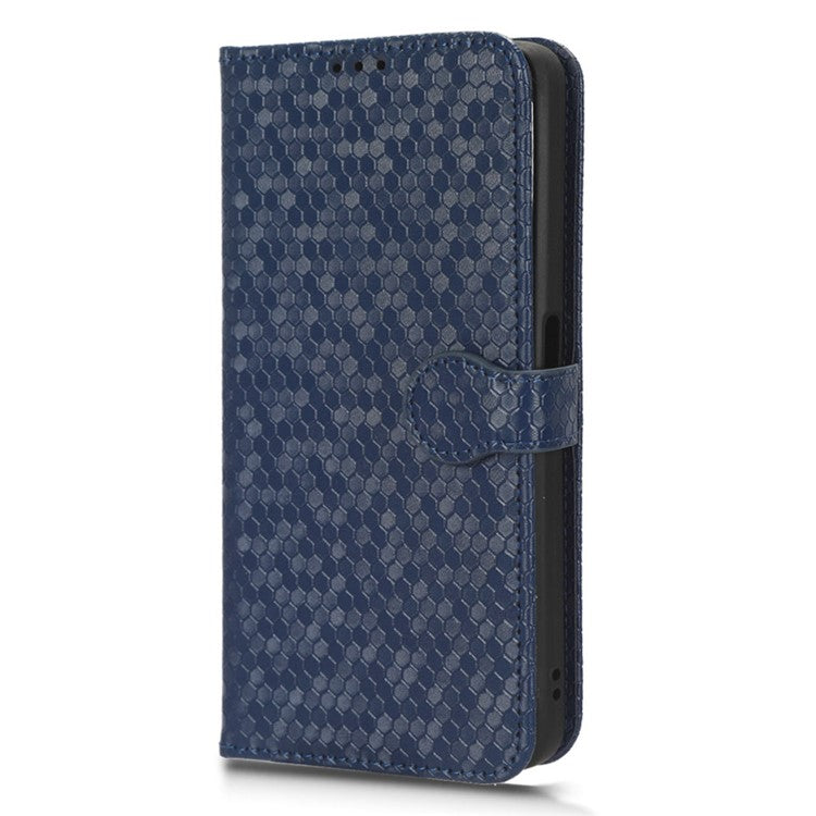 For OnePlus Nord CE 3 Lite 5G / Nord N30 5G PU Leather Cover Dot Pattern Imprinted Stand Wallet Phone Case - Dark Blue