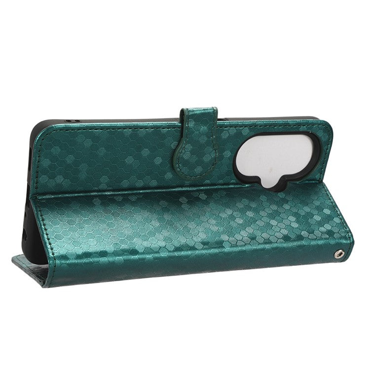 For OnePlus Nord CE 3 Lite 5G / Nord N30 5G PU Leather Cover Dot Pattern Imprinted Stand Wallet Phone Case - Green