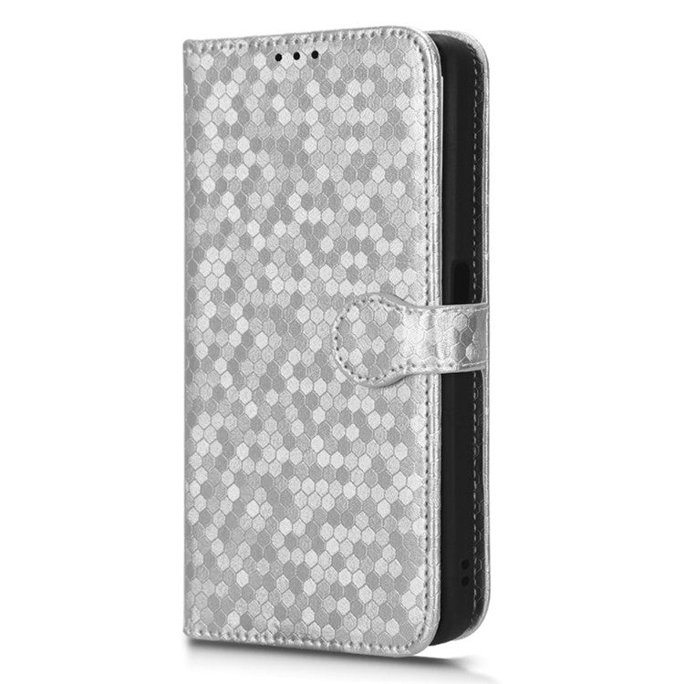 For OnePlus Nord CE 3 Lite 5G / Nord N30 5G PU Leather Cover Dot Pattern Imprinted Stand Wallet Phone Case - Silver