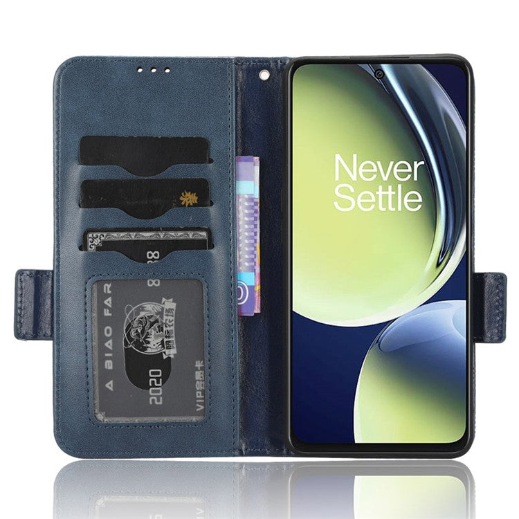 For OnePlus Nord CE 3 Lite 5G / Nord N30 5G Phone Case Imprinted Triangle Stand Wallet PU Leather Cover - Blue