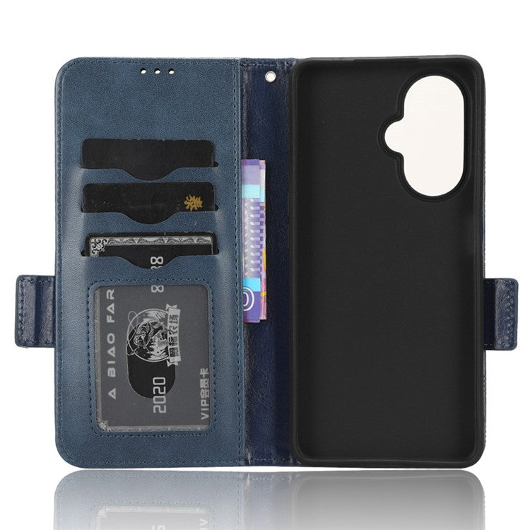 For OnePlus Nord CE 3 Lite 5G / Nord N30 5G Phone Case Imprinted Triangle Stand Wallet PU Leather Cover - Blue