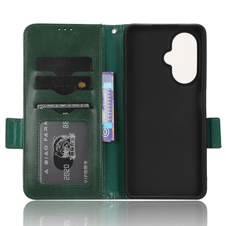 For OnePlus Nord CE 3 Lite 5G / Nord N30 5G Phone Case Imprinted Triangle Stand Wallet PU Leather Cover - Green