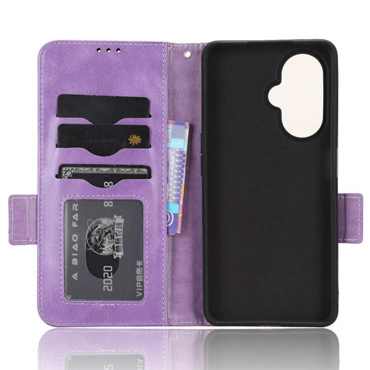 For OnePlus Nord CE 3 Lite 5G / Nord N30 5G Phone Case Imprinted Triangle Stand Wallet PU Leather Cover - Purple