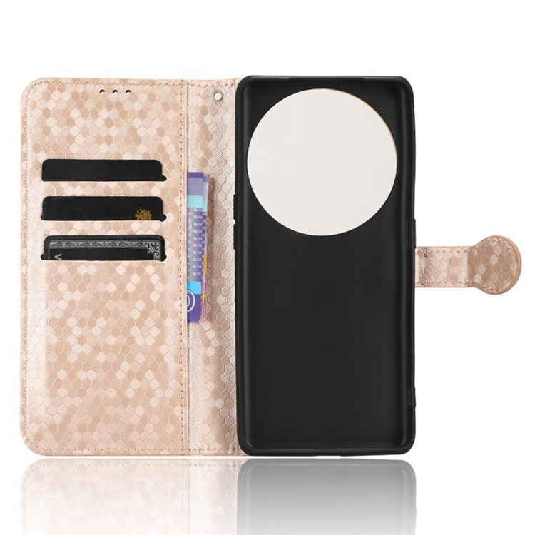 PU Leather Cover for Oppo Find X6 Pro Dot Pattern Imprinted Wallet Phone Case with Stand - Rose Gold