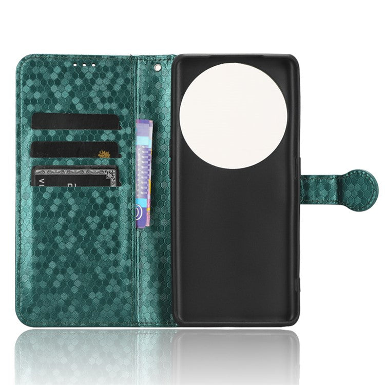 PU Leather Cover for Oppo Find X6 Pro Dot Pattern Imprinted Wallet Phone Case with Stand - Green