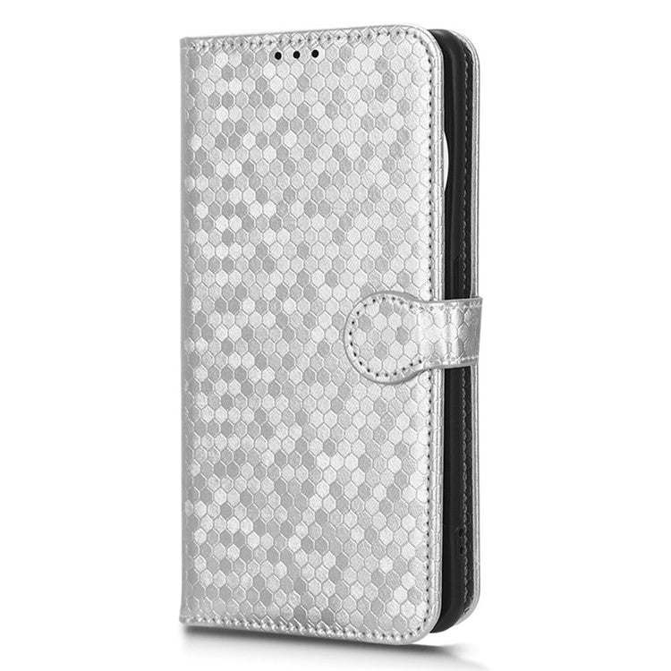 PU Leather Cover for Oppo Find X6 Pro Dot Pattern Imprinted Wallet Phone Case with Stand - Silver