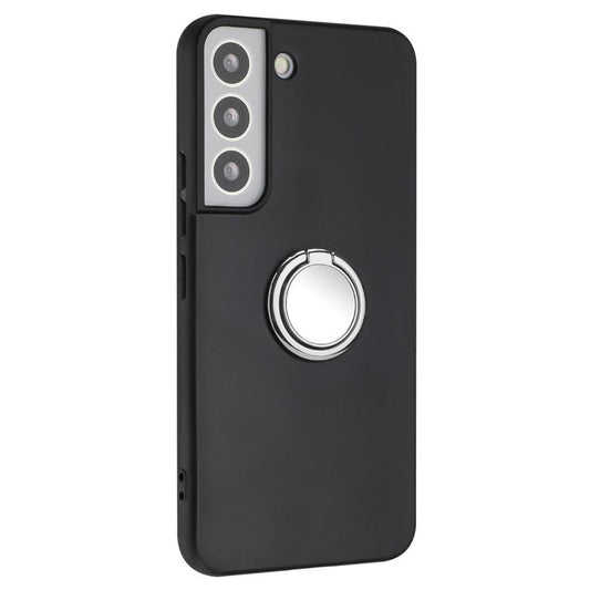 Ring Kickstand Matte Cover for Samsung Galaxy S22+ 5G TPU Phone Case Works for Magnetic Car Mount - Silver