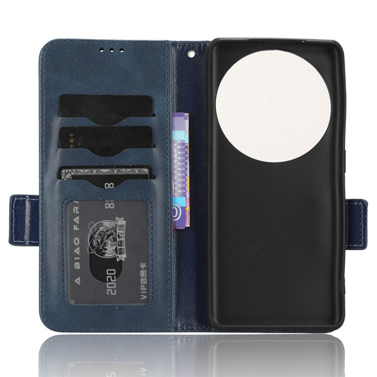 Shockproof PU Leather Phone Case for Oppo Find X6 , Imprinted Triangle Stand Wallet Cover - Blue
