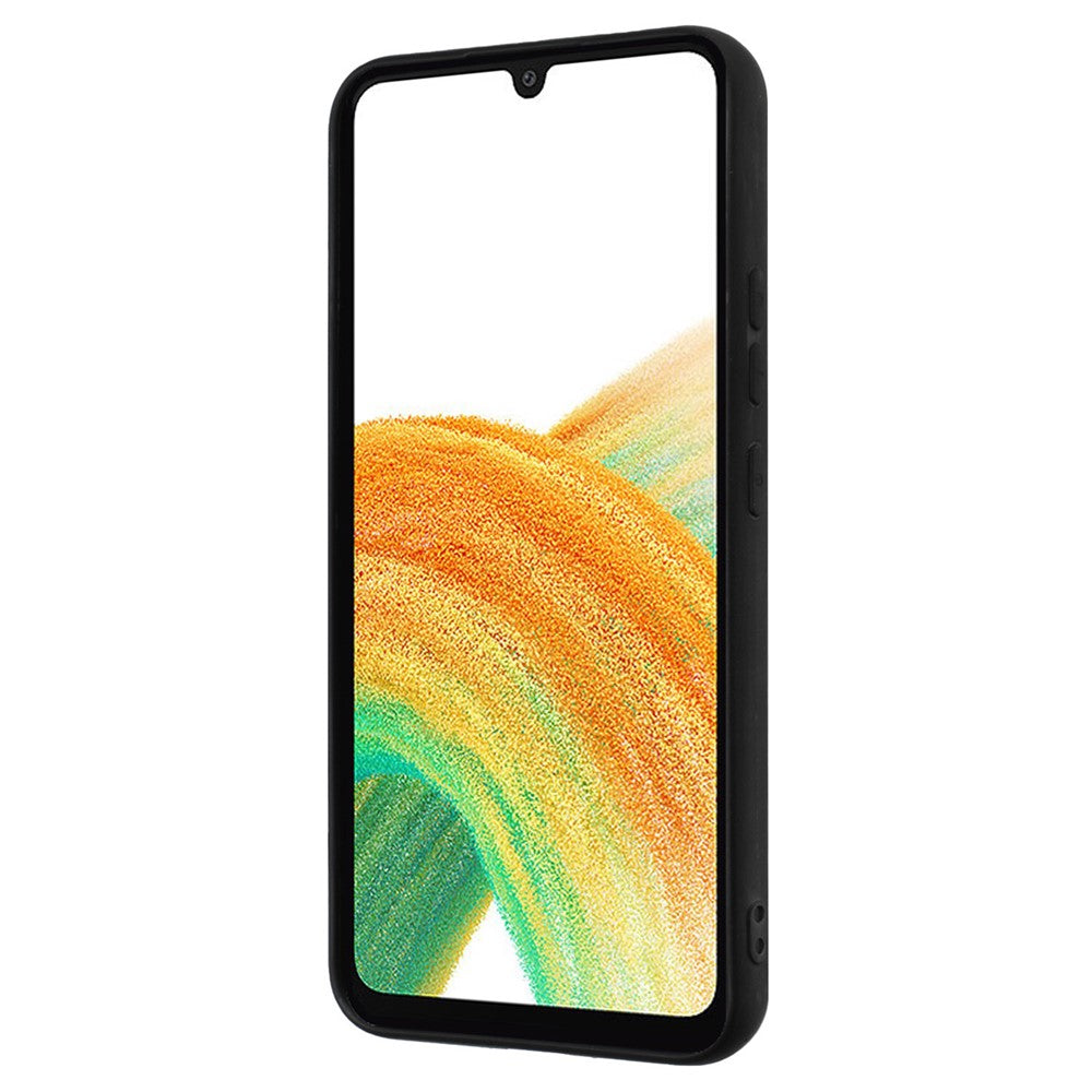 For Samsung Galaxy M14 5G Flexible TPU Back Cover Rotary Ring Kickstand Matte Phone Case - Silver