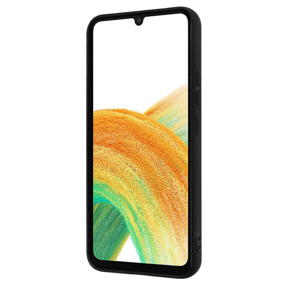 For Samsung Galaxy M14 5G Flexible TPU Back Cover Rotary Ring Kickstand Matte Phone Case - Rose Gold