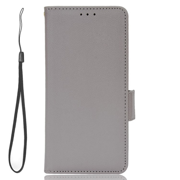PU Leather Case for OnePlus Nord 3 5G / Ace 2V Litchi Texture Folio Flip Wallet Stand Phone Cover - Grey