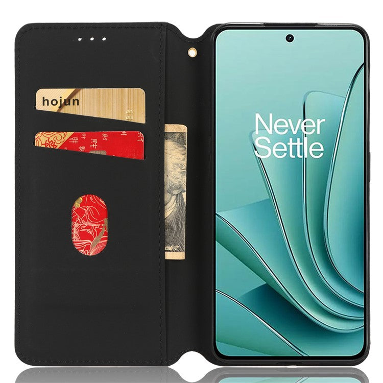 For OnePlus Nord 3 5G / Ace 2V Imprinted Rhombus Pattern PU Leather Phone Cover Stand Phone Wallet Case - Brown