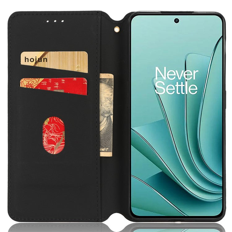 For OnePlus Nord 3 5G / Ace 2V Imprinted Rhombus Pattern PU Leather Phone Cover Stand Phone Wallet Case - Red