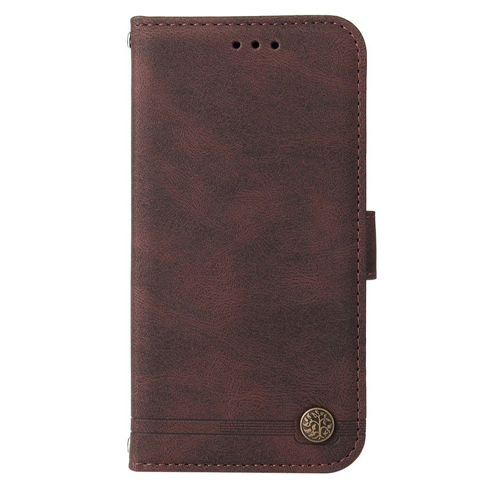 For Samsung Galaxy M14 5G Leather Wallet Cases Skin Touch Phone Cover Stand with Strap - Brown