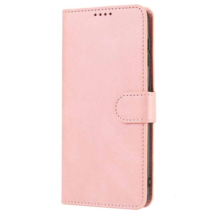Leather Phone Case for Oppo A57 (2022) 5G / A77 5G / A97 5G / Realme Q5i / V23 5G / Narzo 50 5G / OnePlus Nord N300 5G , Wallet Stand Flip Cover - Pink