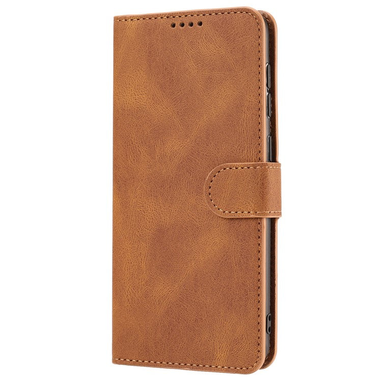 PU Leather Case for Oppo A57 4G / A77 4G / A57s 4G / A57e 4G / A77s 4G / OnePlus Nord N20 SE 4G , Wallet Stand Flip Phone Cover - Brown
