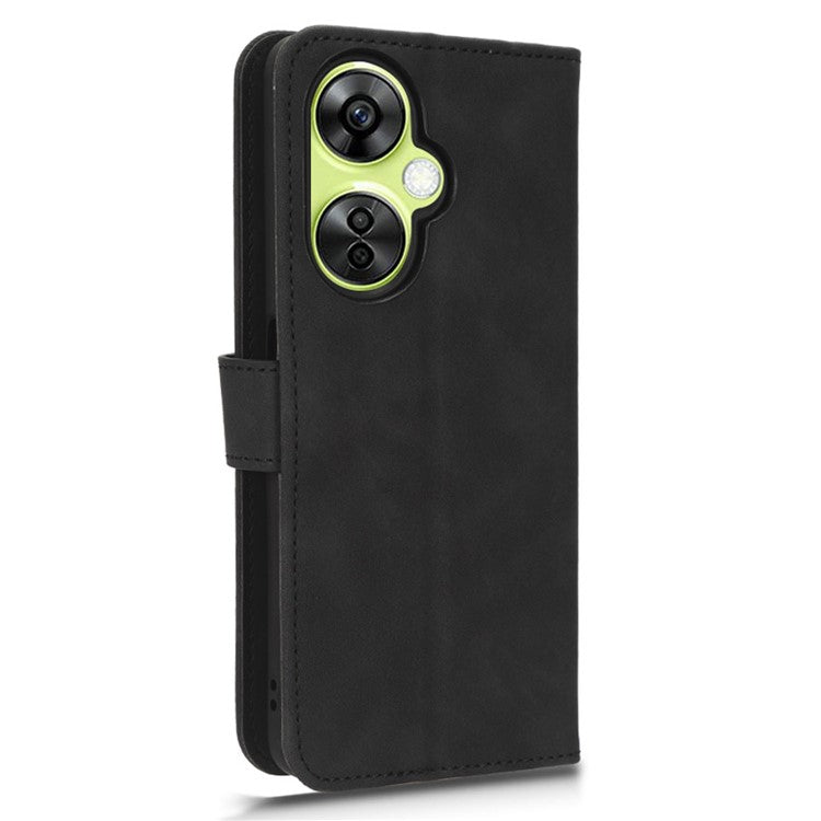 Phone Wallet Case for OnePlus Nord CE 3 Lite 5G / Nord N30 5G , PU Leather Skin-touch Protective Stand Phone Cover - Black