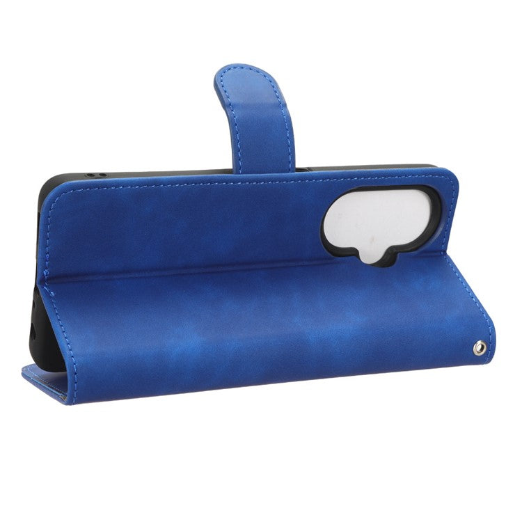 Phone Wallet Case for OnePlus Nord CE 3 Lite 5G / Nord N30 5G , PU Leather Skin-touch Protective Stand Phone Cover - Blue