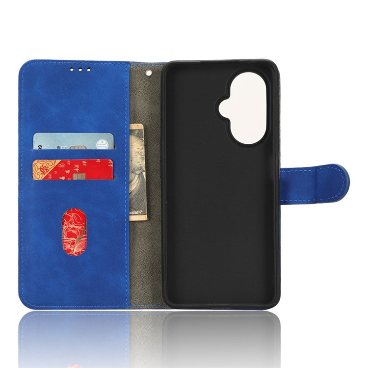 Phone Wallet Case for OnePlus Nord CE 3 Lite 5G / Nord N30 5G , PU Leather Skin-touch Protective Stand Phone Cover - Blue