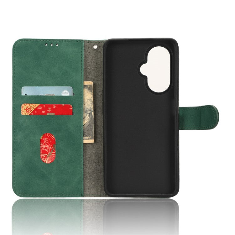 Phone Wallet Case for OnePlus Nord CE 3 Lite 5G / Nord N30 5G , PU Leather Skin-touch Protective Stand Phone Cover - Green