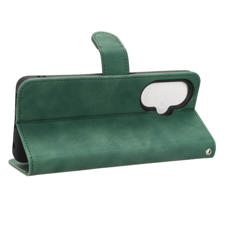 Phone Wallet Case for OnePlus Nord CE 3 Lite 5G / Nord N30 5G , PU Leather Skin-touch Protective Stand Phone Cover - Green